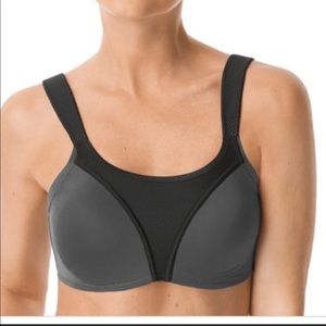 🌸Warner's FIT Wirefree Sports Bra in Black/Gray L